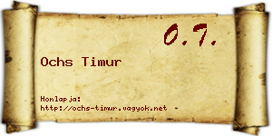 Ochs Timur névjegykártya